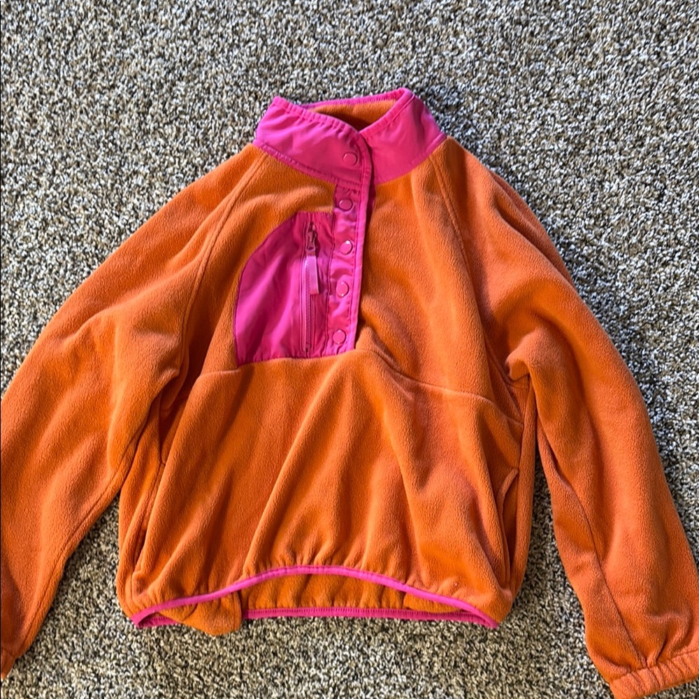 Orange and Pink Fleece Pullover